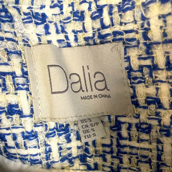 Dalia Blue and White Tweed Jacket Size Small - Picture 3 of 3
